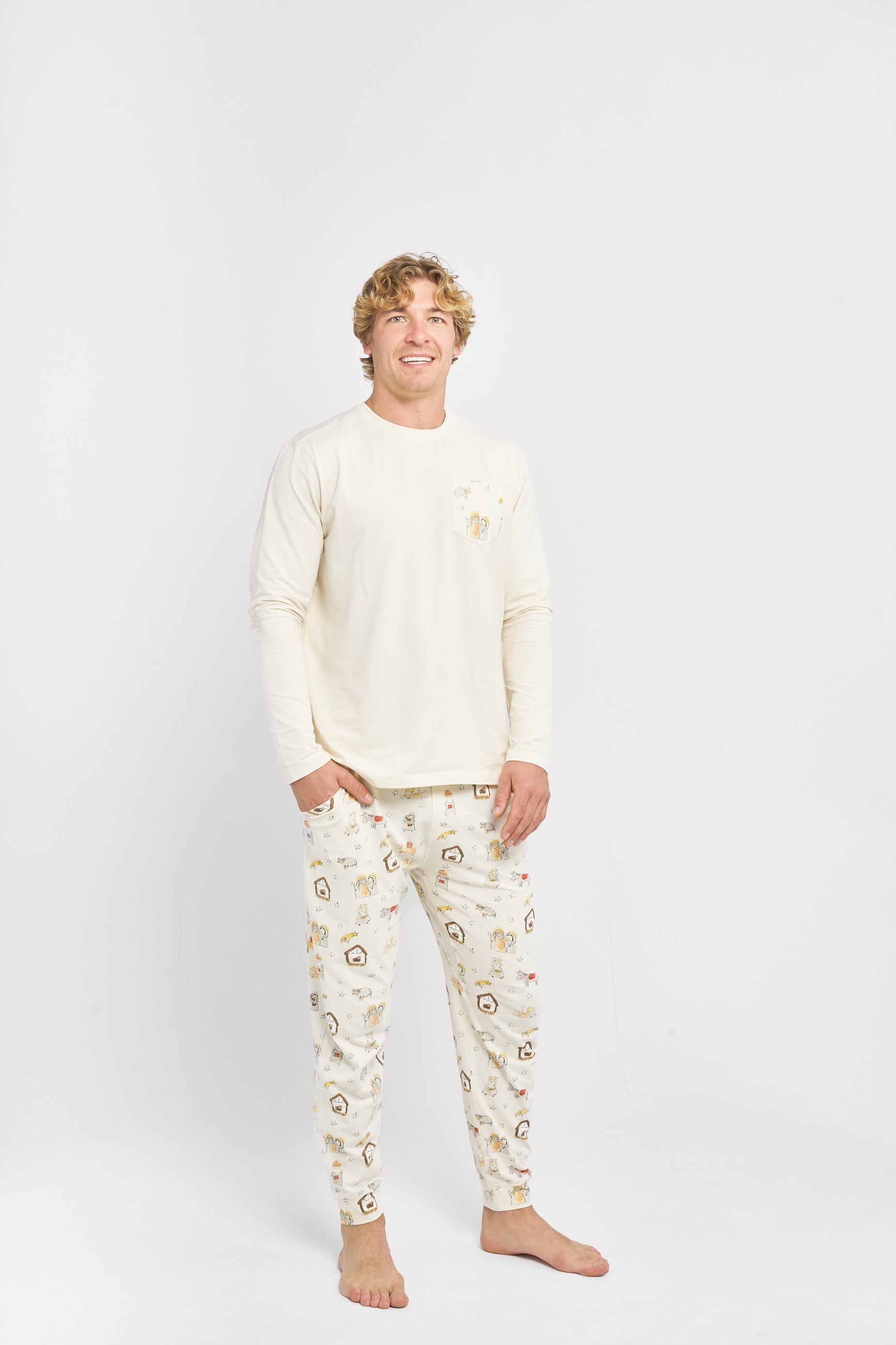 Away In A Manger Men's Pj Set Cotton