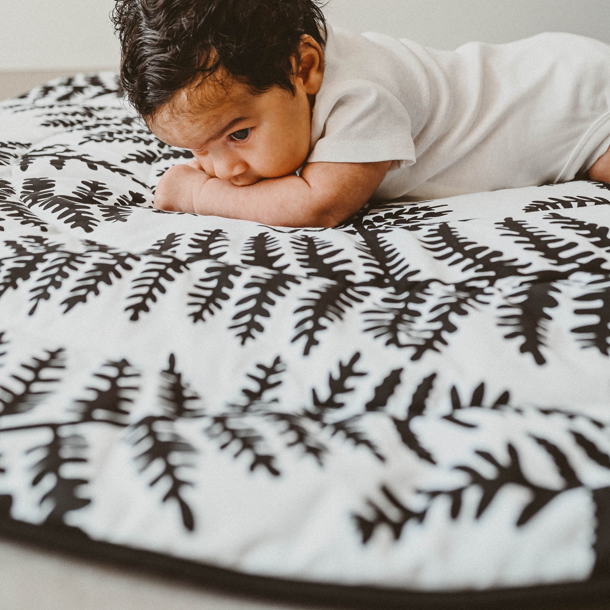 Plant Print Playmat- Reversible Newborn To 4 Months / 5+ Months