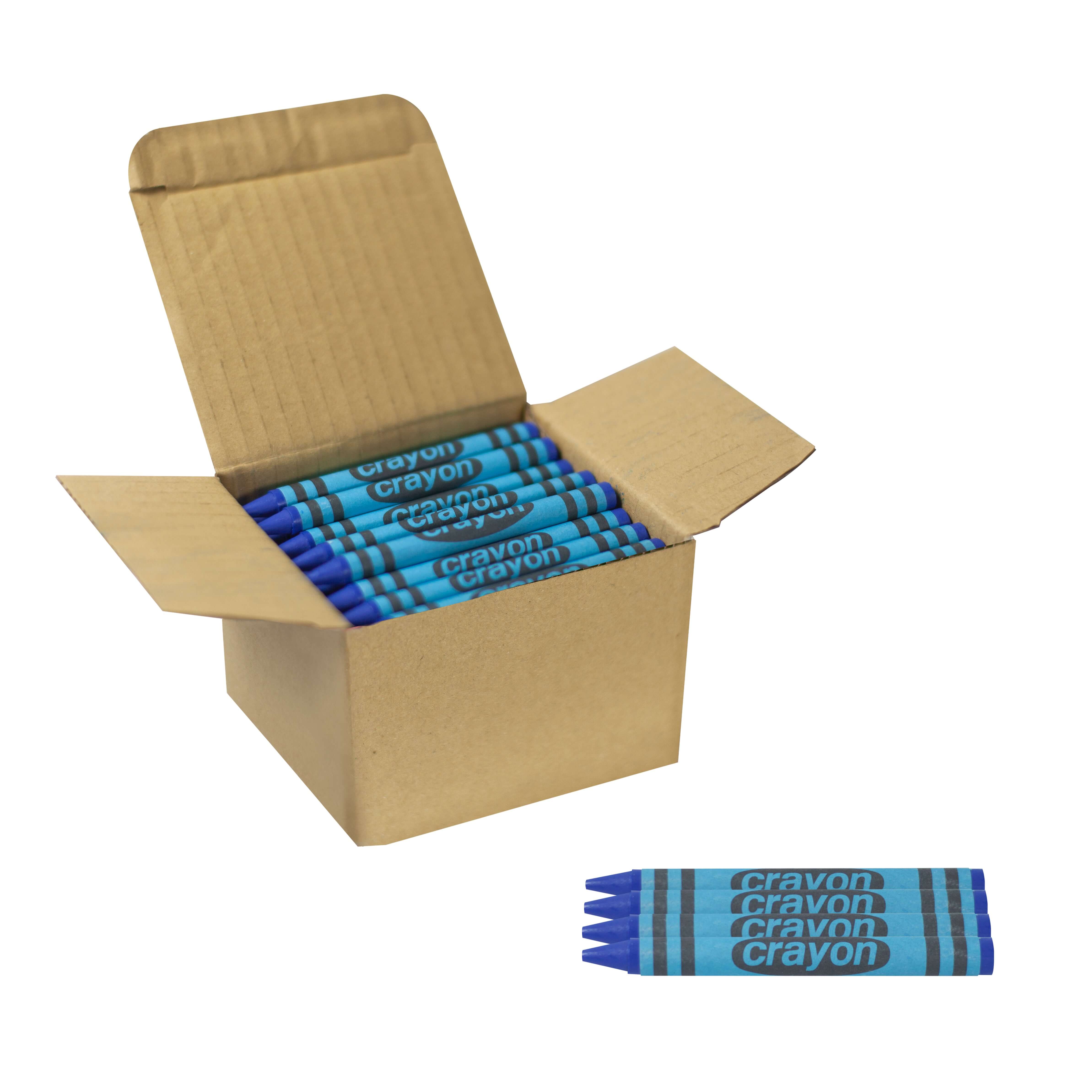 80-pack Blue Crayons Bulk – Standard Size, Non-toxic, Classroom & Party Supply