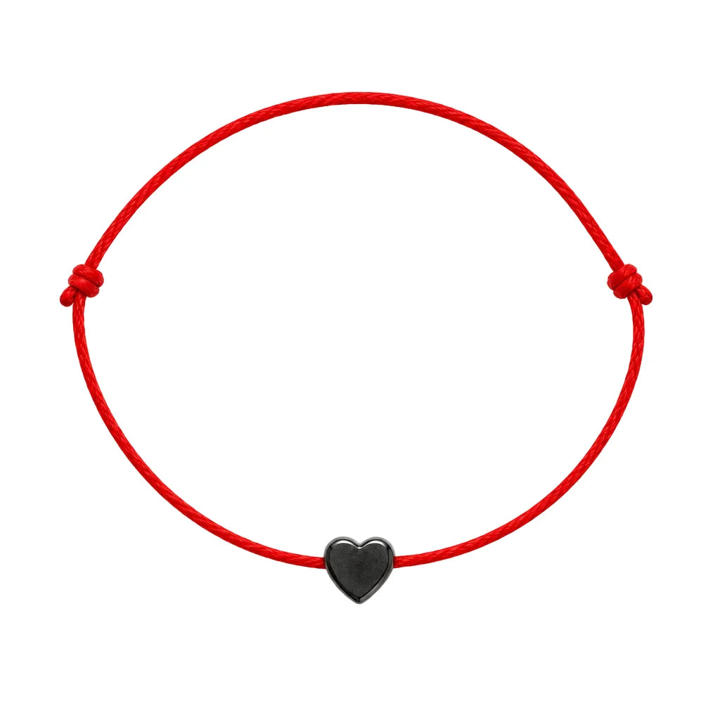 Dark Heart Hematite Charm Bracelet