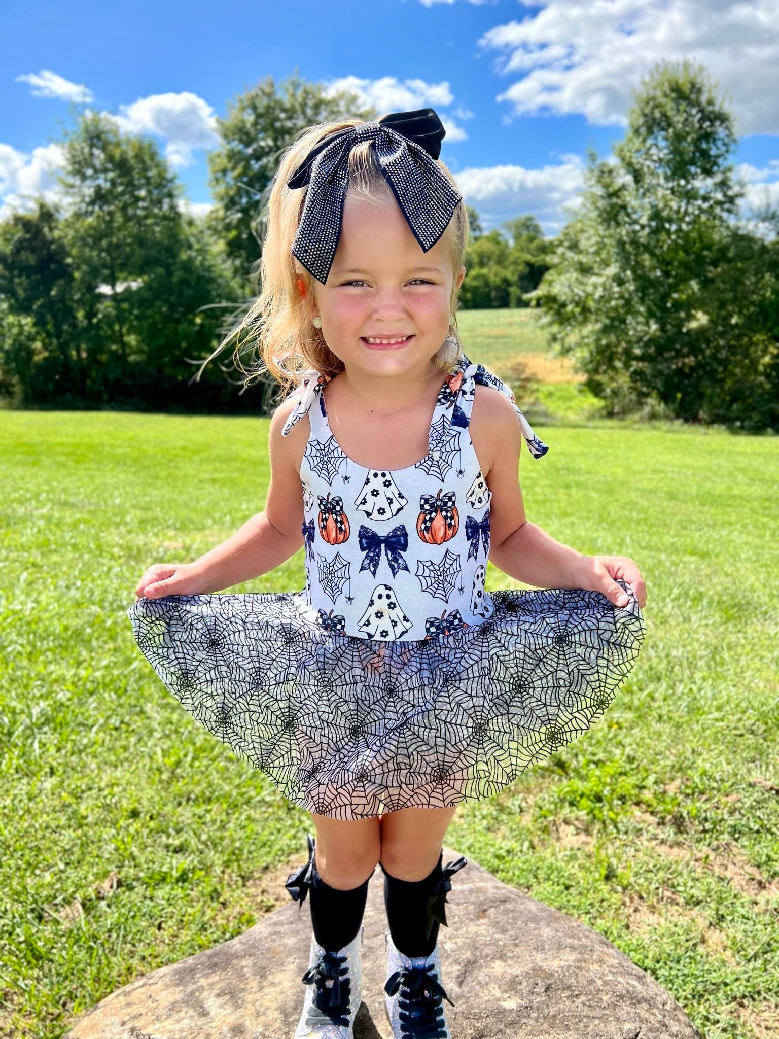 Spiderweb Ghost Mesh Tie Romper