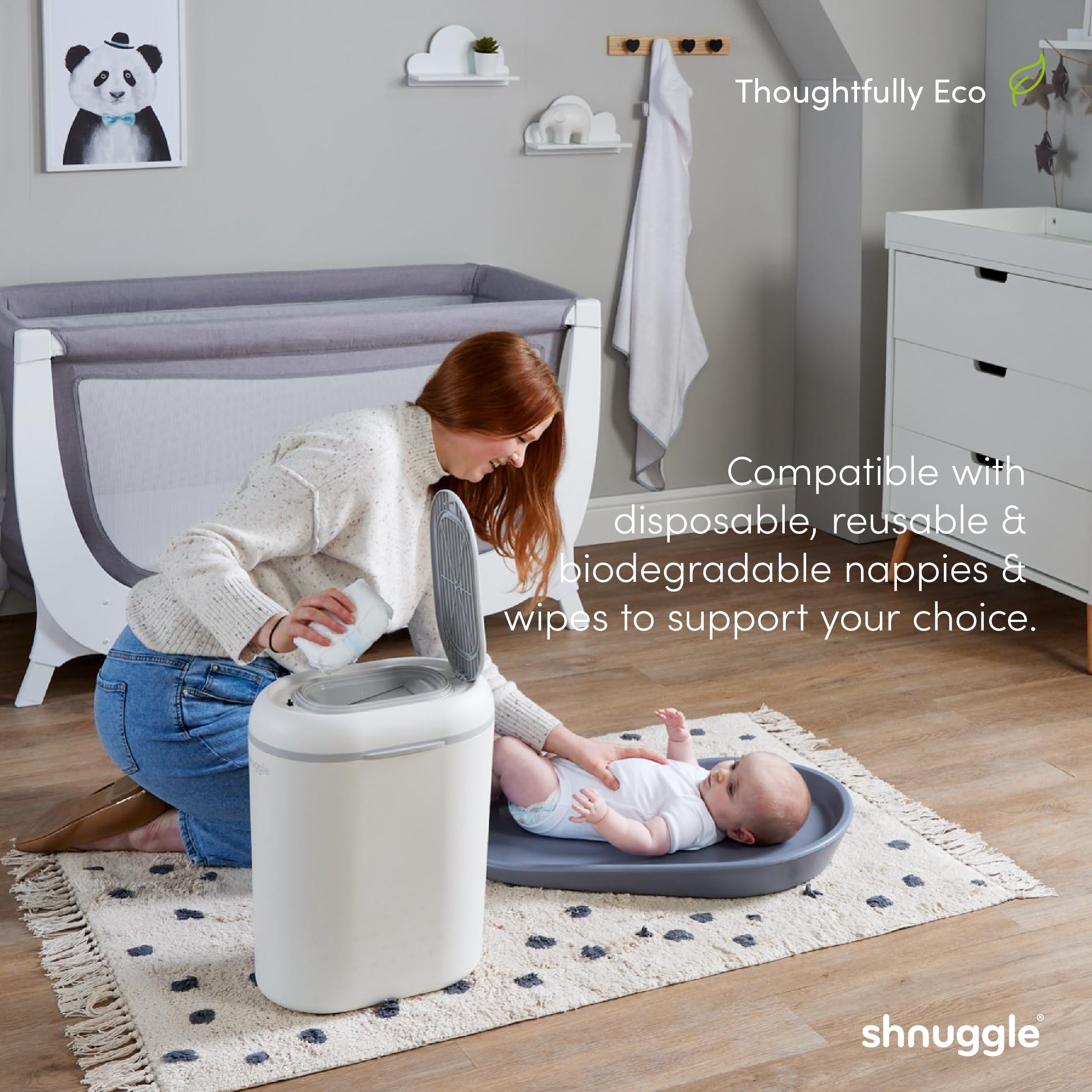 Shnuggle Eco-touch Nappy Bin Diaper Pail