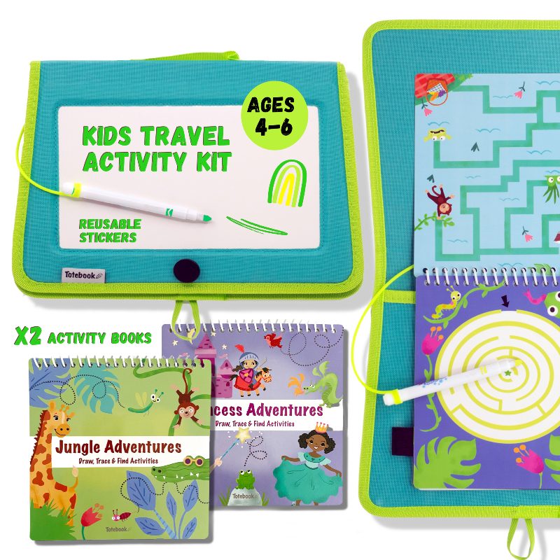 Totebook Kids Dry Erase Activity Kit - Set Of 2 Books