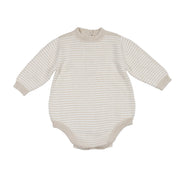 Baby Knit Romper — Oatmeal Stripe