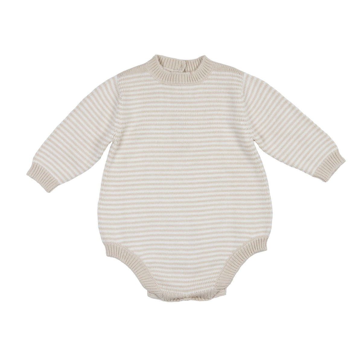 Baby Knit Romper — Oatmeal Stripe
