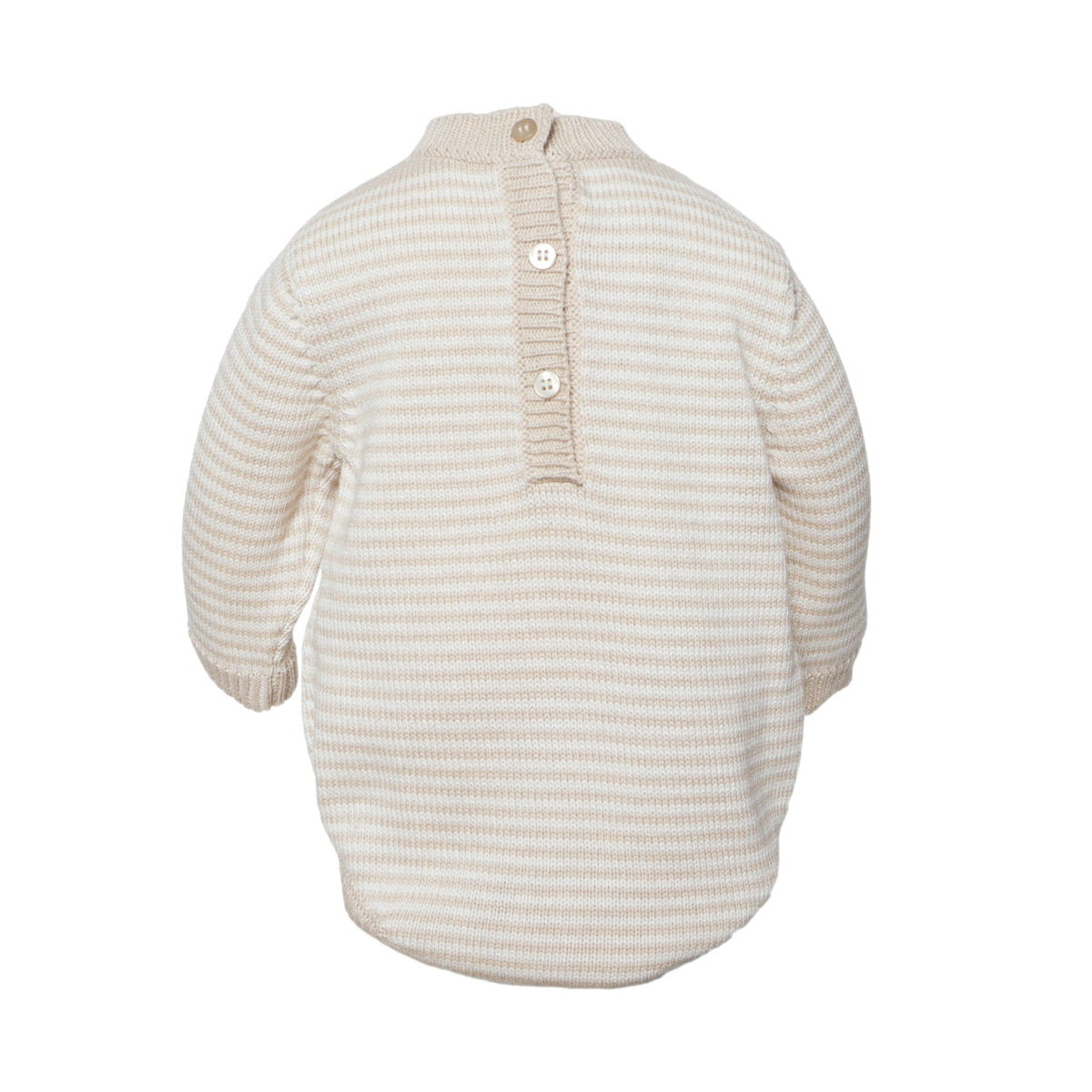 Baby Knit Romper — Oatmeal Stripe