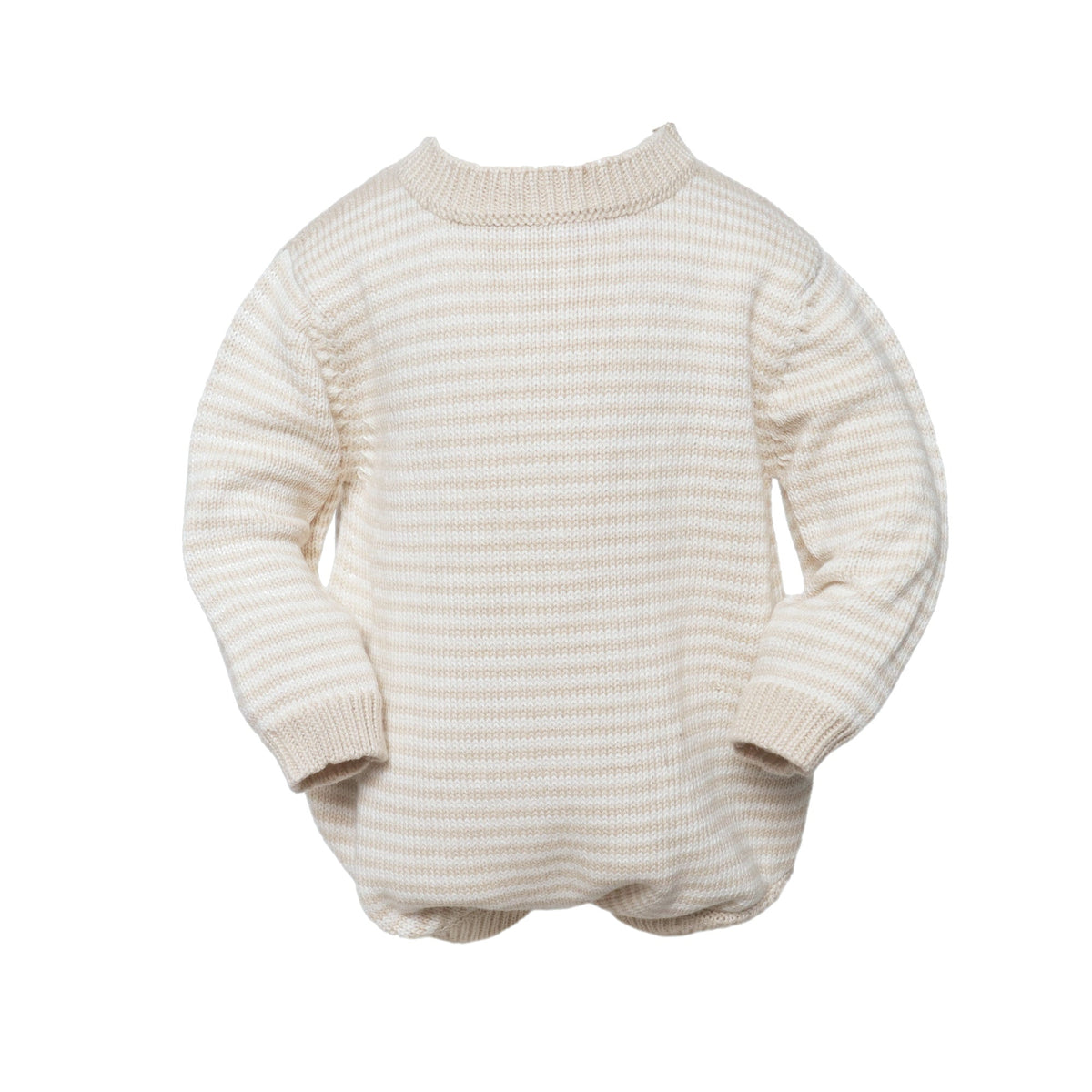 Baby Knit Romper — Oatmeal Stripe