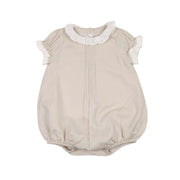 Baby Girl Linen Bubble With Ruffle Collar