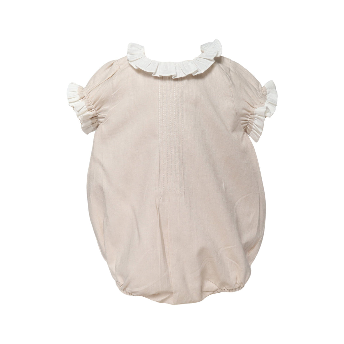 Baby Girl Linen Bubble With Ruffle Collar