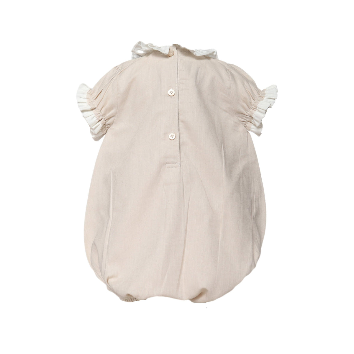 Baby Girl Linen Bubble With Ruffle Collar