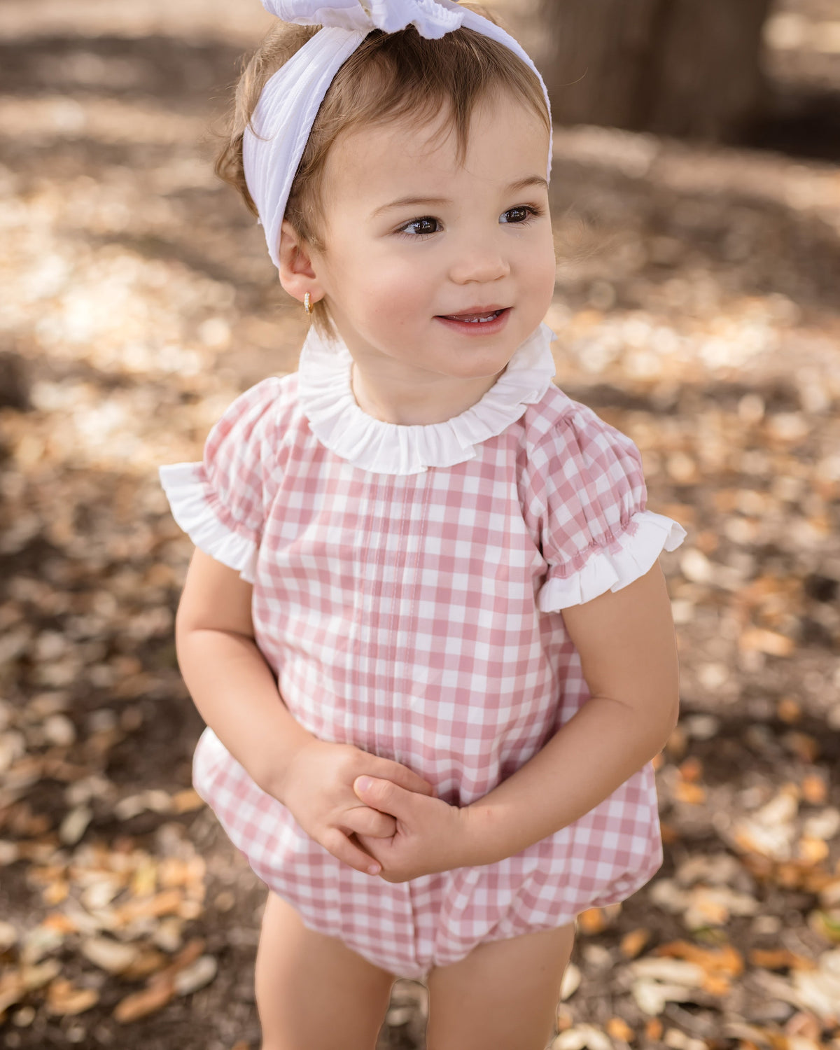 Pink Gingham Bubble Romper