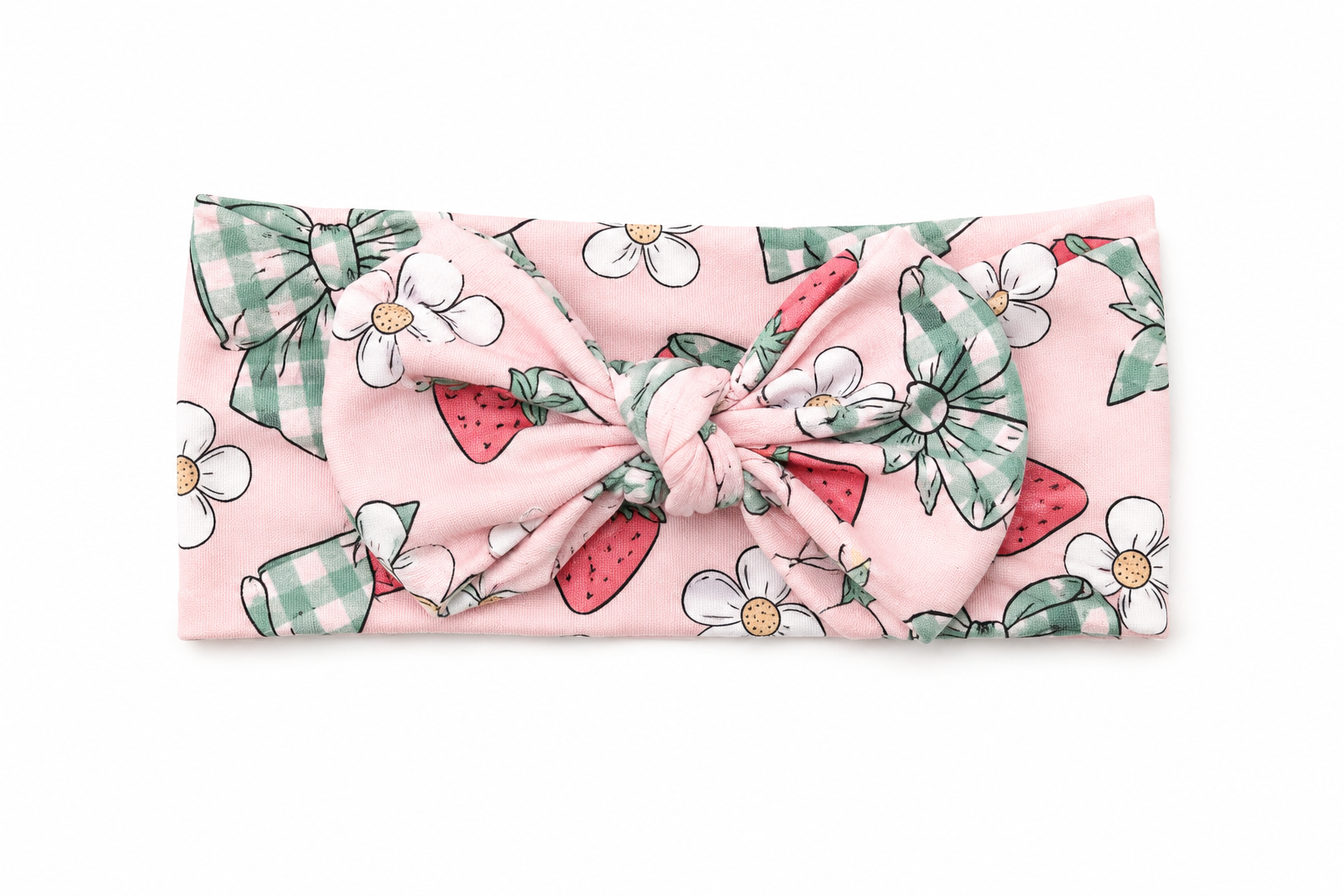 Strawberry Floral Bamboo Bow