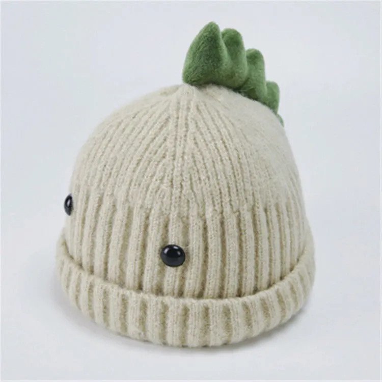 Dinosaur Spike Toddler Beanie | Hand-knitted Cotton & Wool Winter Hat