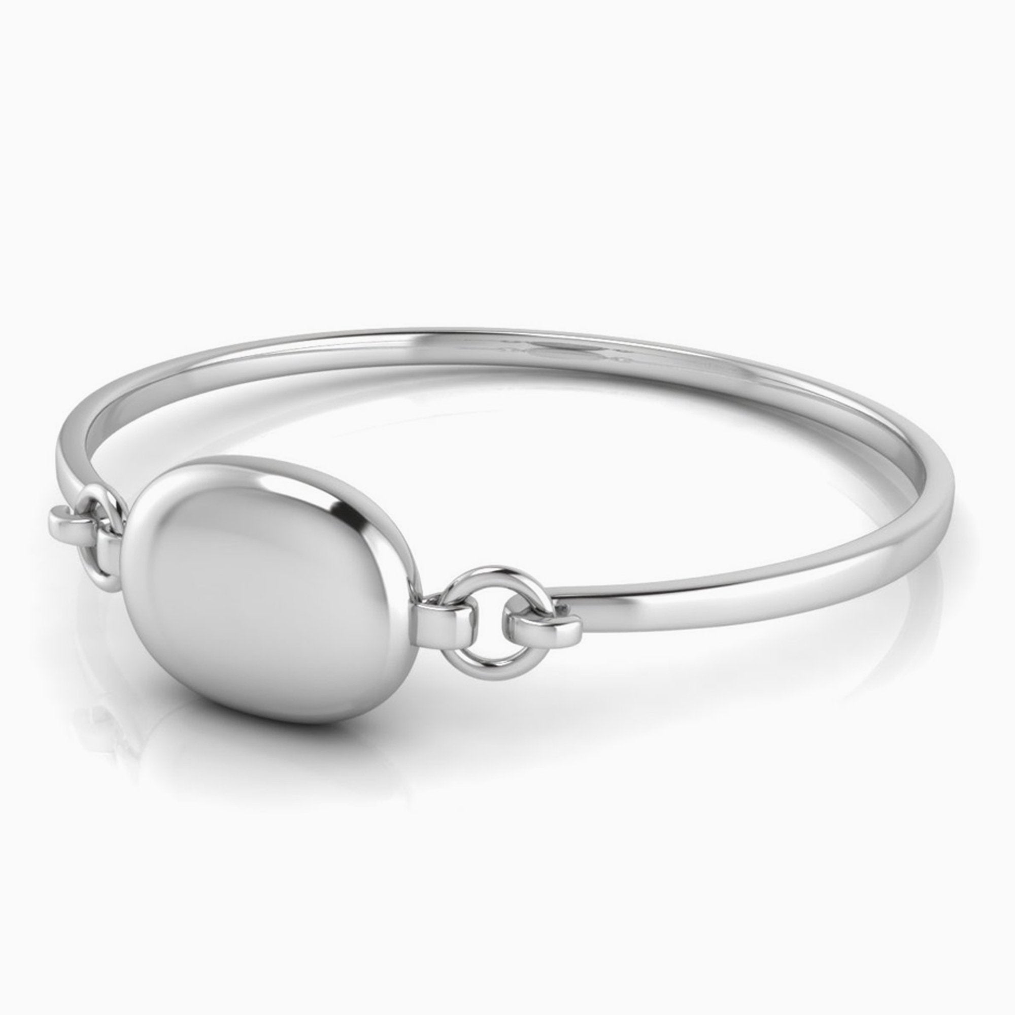Oval Sterling Silver Baby Bracelet Bangle By Krysaliis