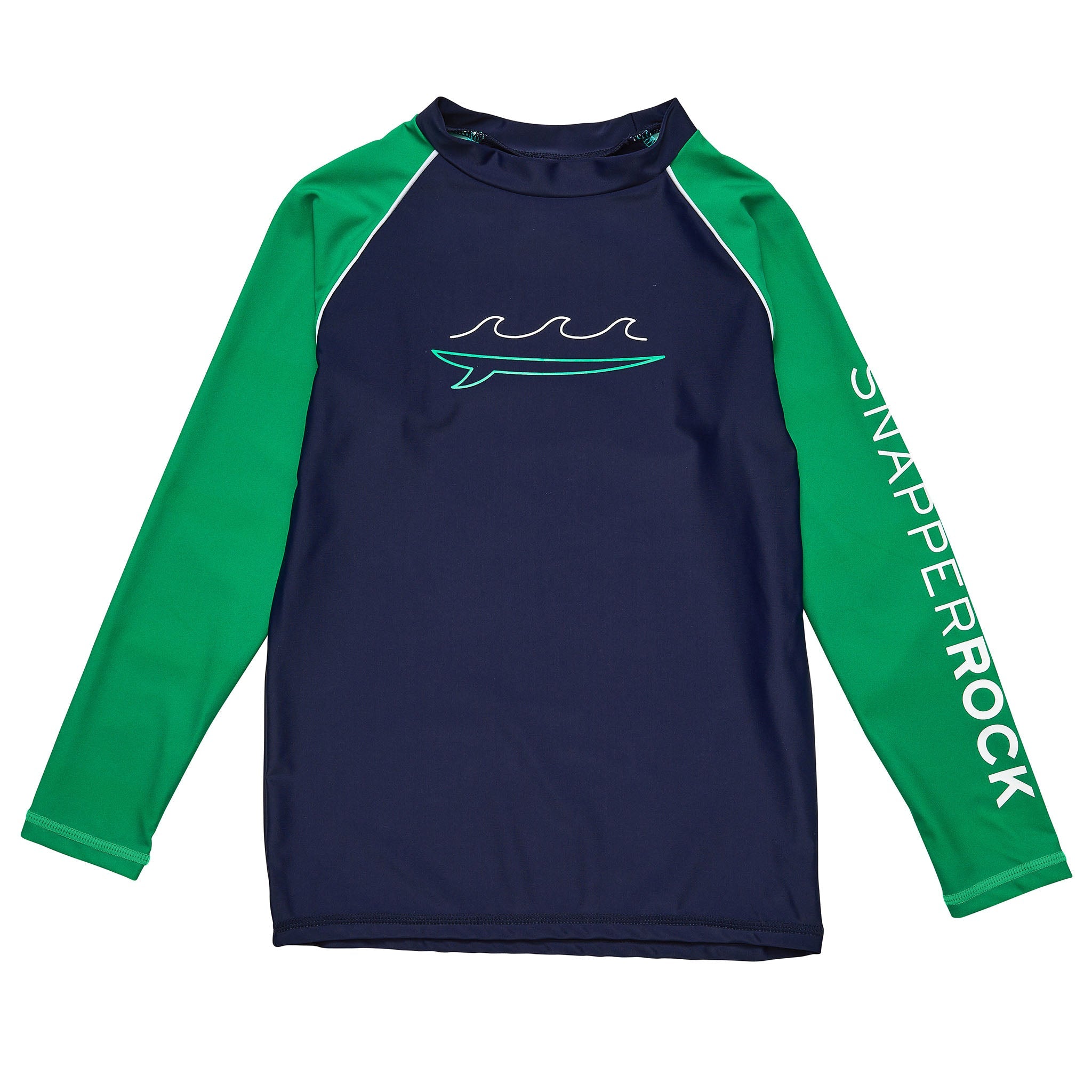 Navy Wave Ls Rash Top