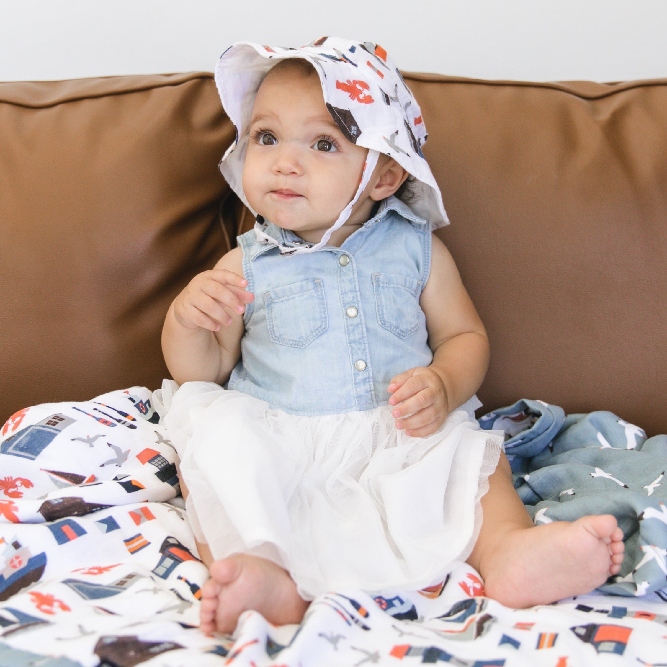 Nautical Oh So Soft Muslin Sun Hat