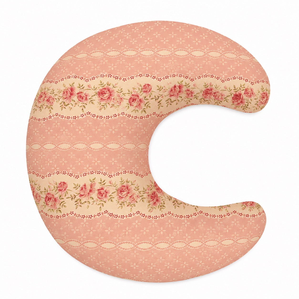 Beige Gingham Ruffle Nursing Pillow Cover
