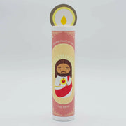 Sacred Heart Of Jesus Wooden Prayer Candle