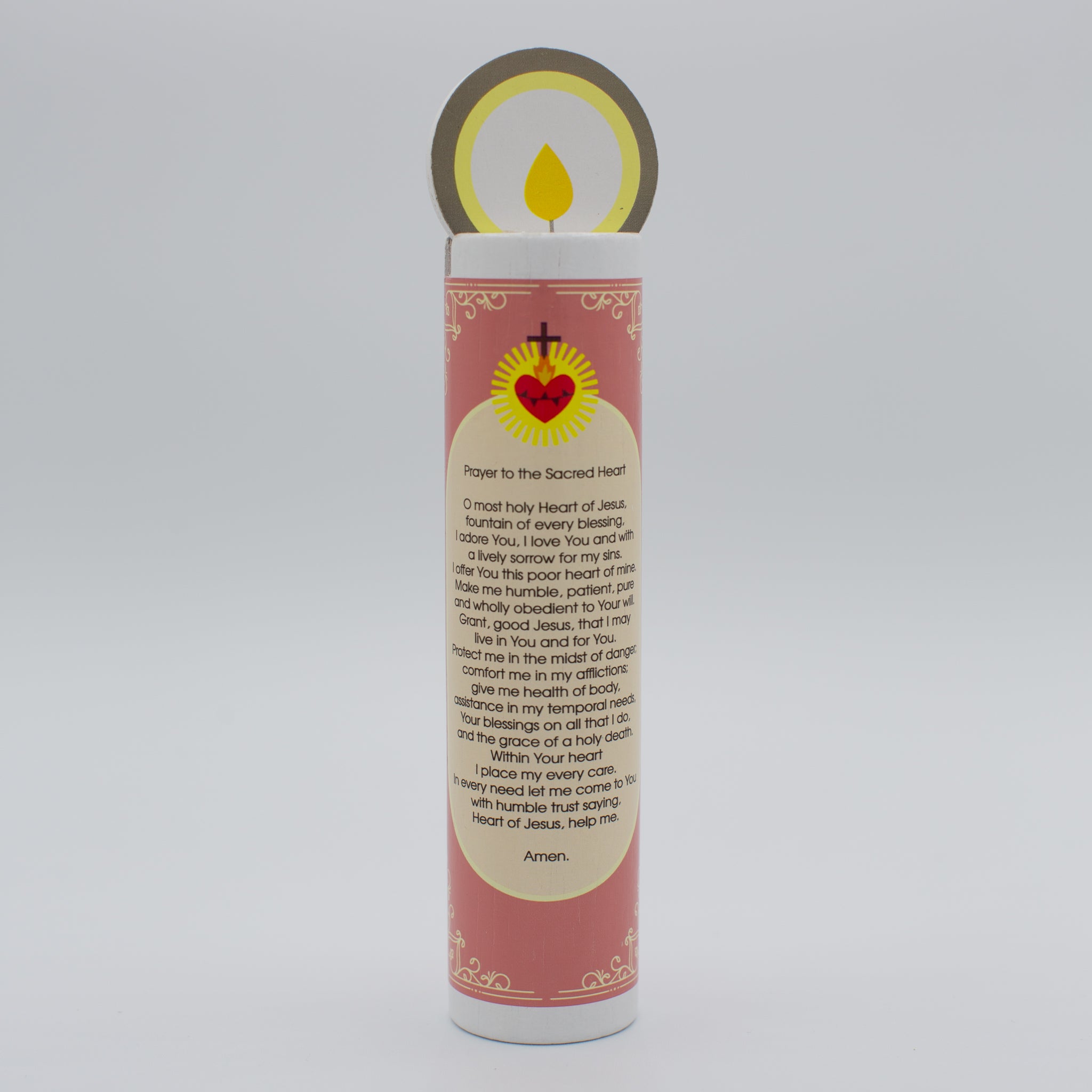 Sacred Heart Of Jesus Wooden Prayer Candle