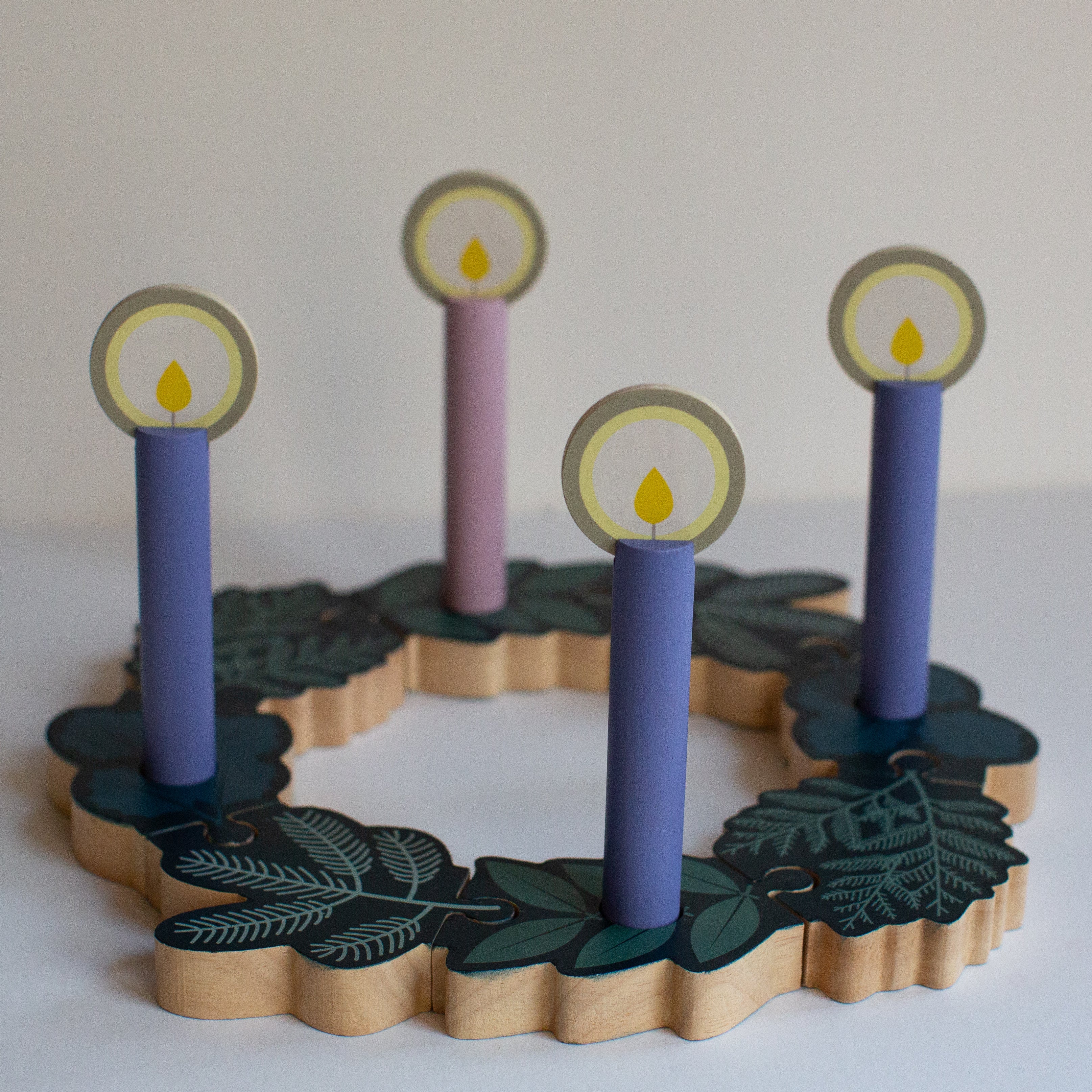 Double-sided Advent To Christmas Wooden Wreath Set