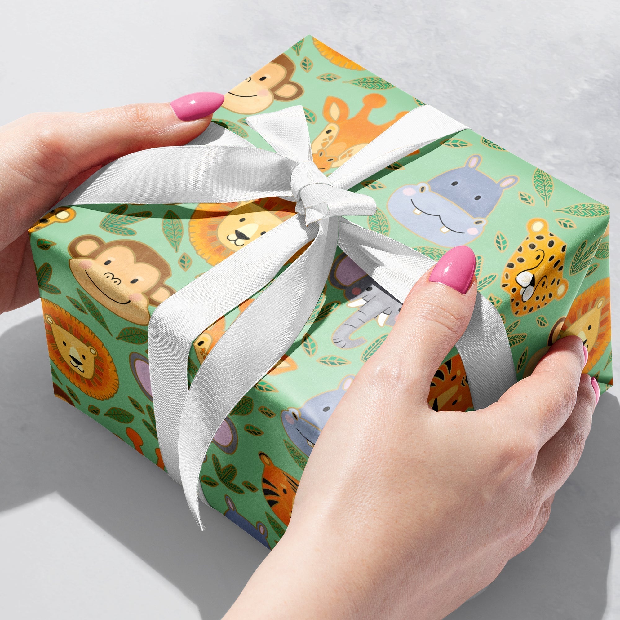 Jungle Animals Baby Gift Wrap
