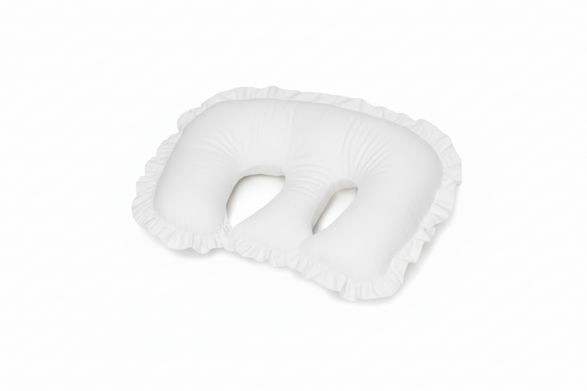 Beige Ruffle Gingham Twins Nursing Pillow Cover