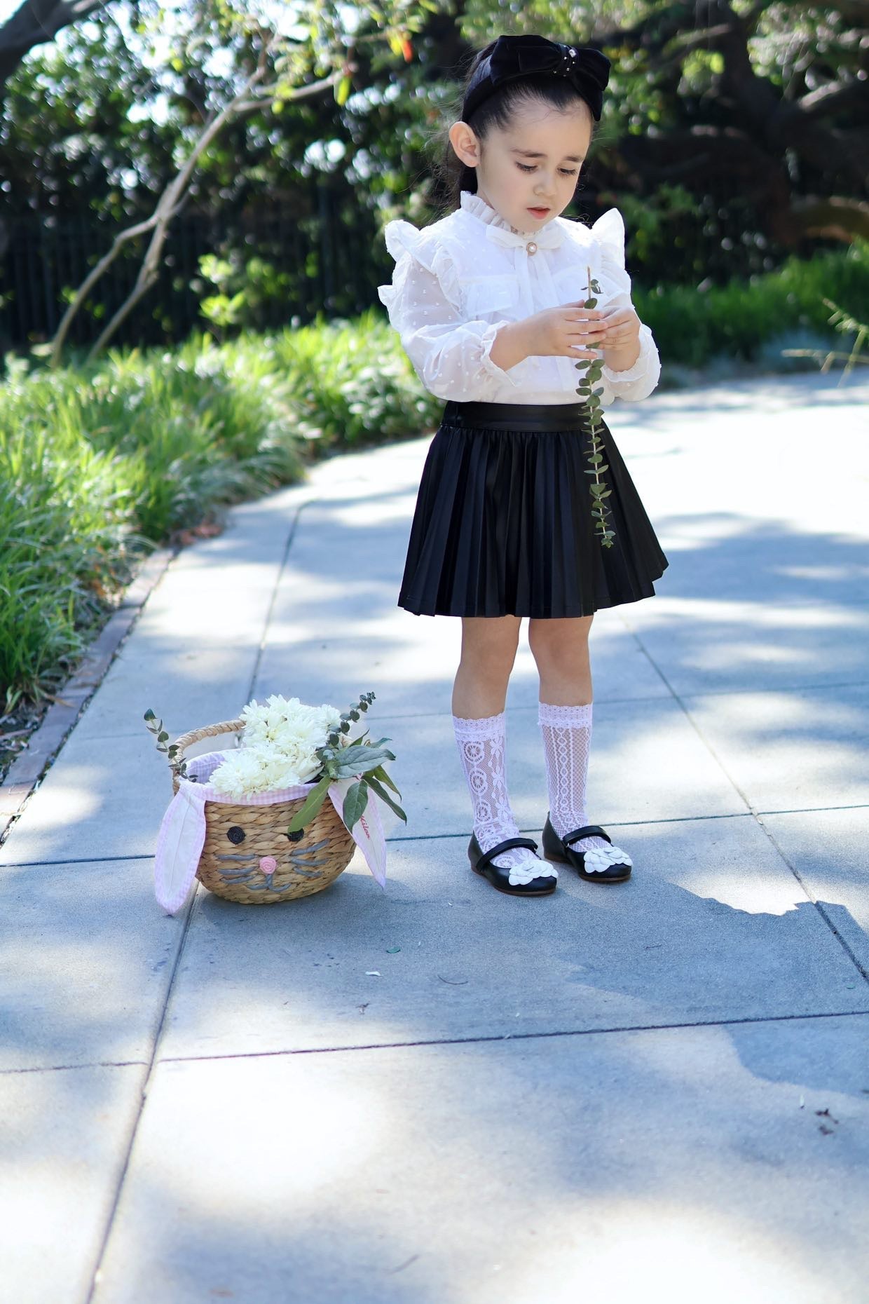 Camille- Black/white Leather Mary Jane Shoes