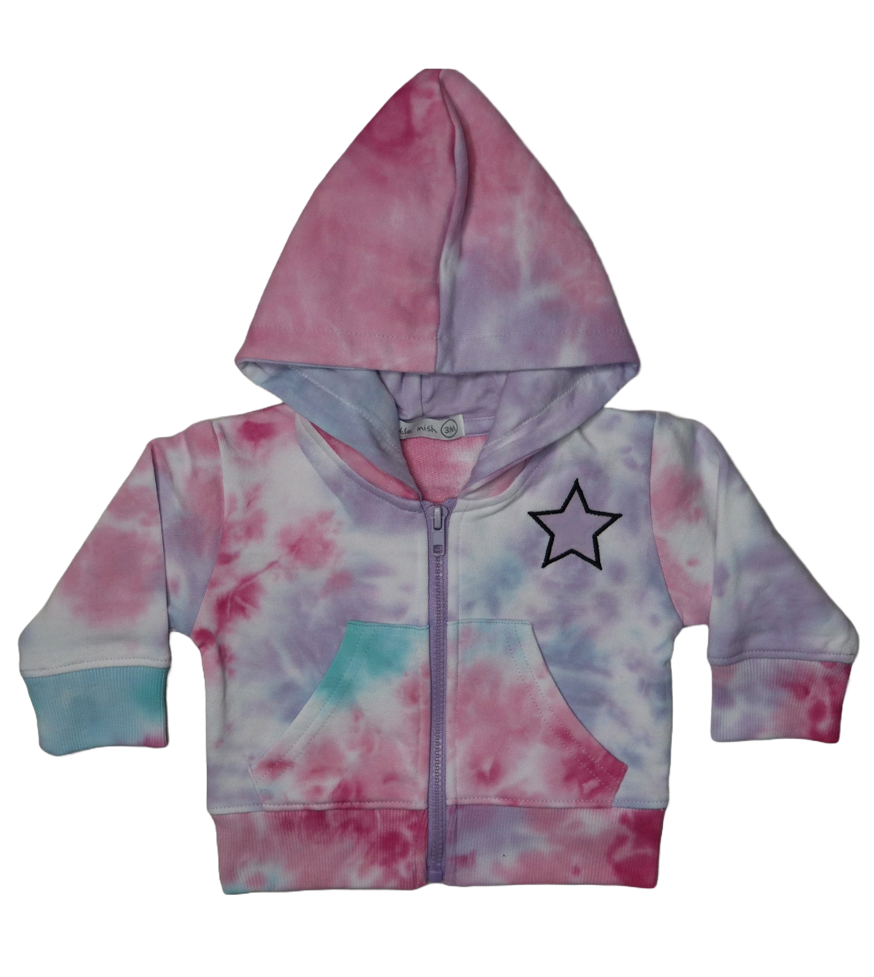 Baby Zip Hoodie - Star Tie Dye