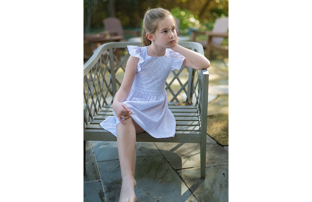 Ruffle Sleeve Dress In Light Zebra