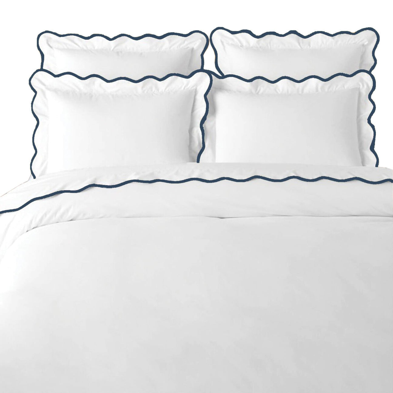 Laura Park Navy Scalloped Duvet Cover - King