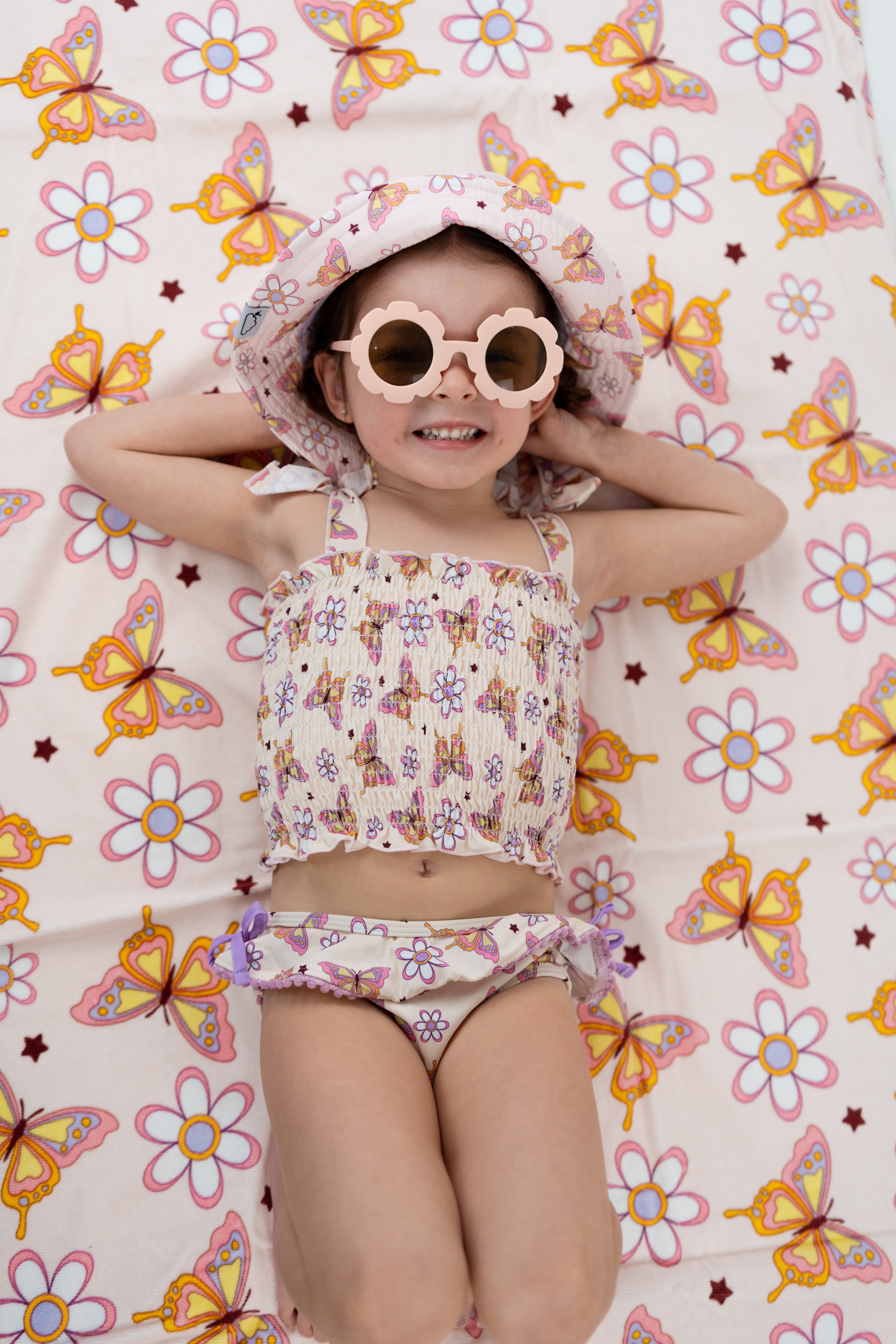 Blossomin’ Butterfly Dream Smocked Tankini Two Piece Swim Suit