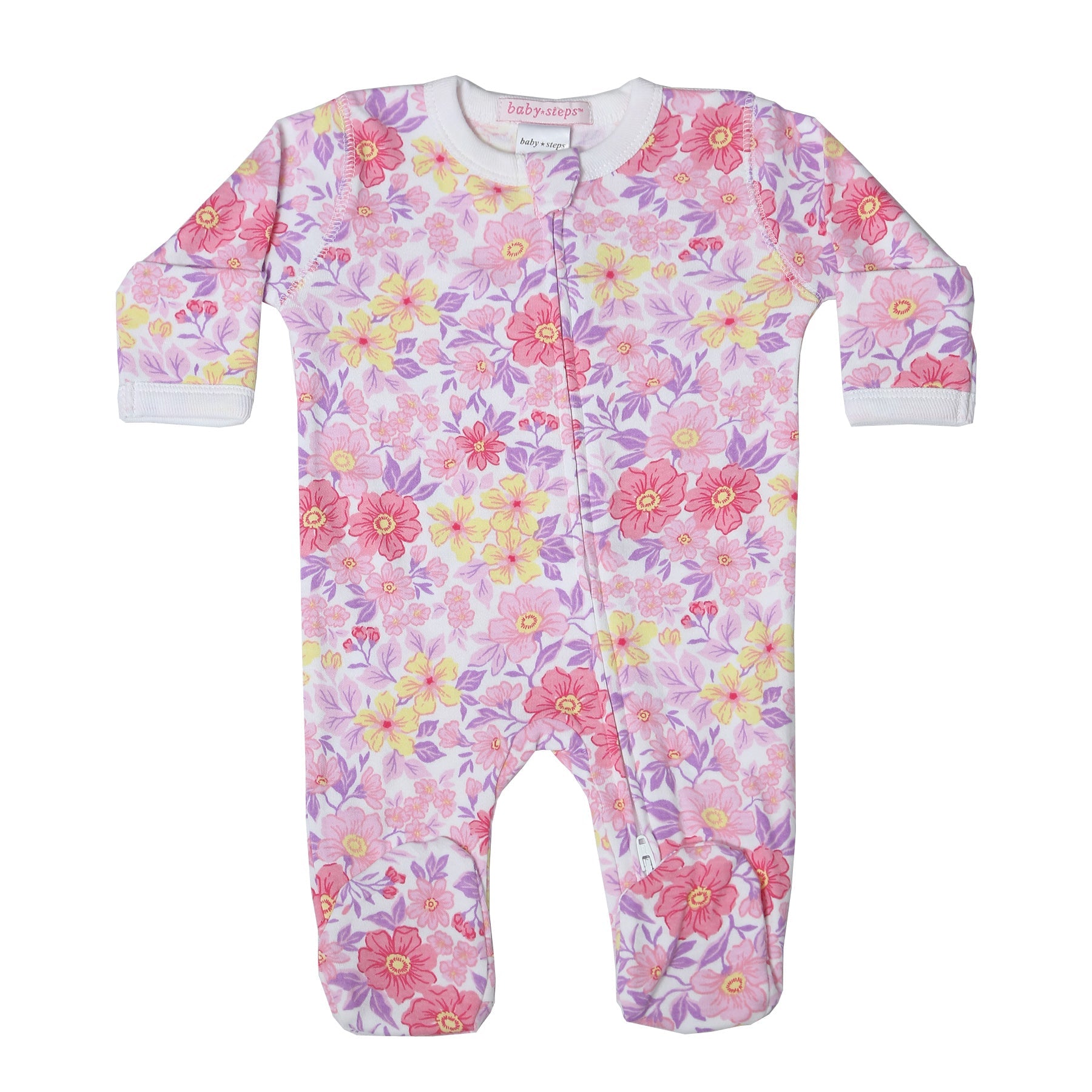 Baby Zipper Footie - Wild Flowers