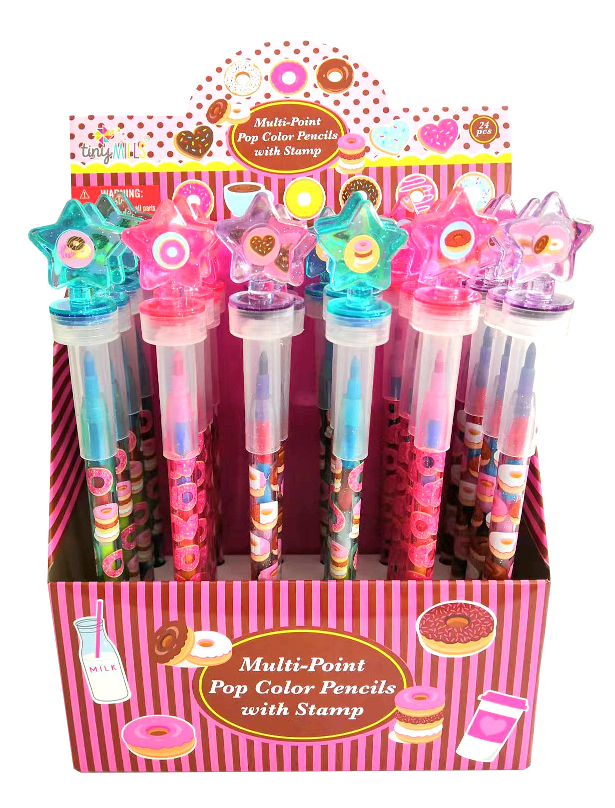 Donuts Stackable Crayon With Stamper Topper