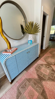 Blue Bone Inlay Waterfall Two Door Console - Blue