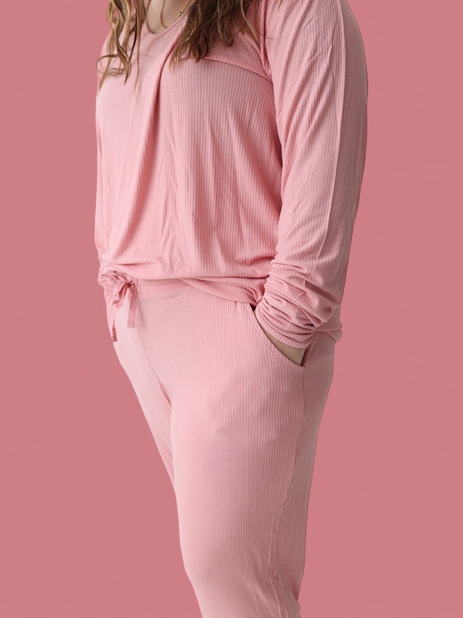 Mauve Rib Women’s Jogger Dream Set