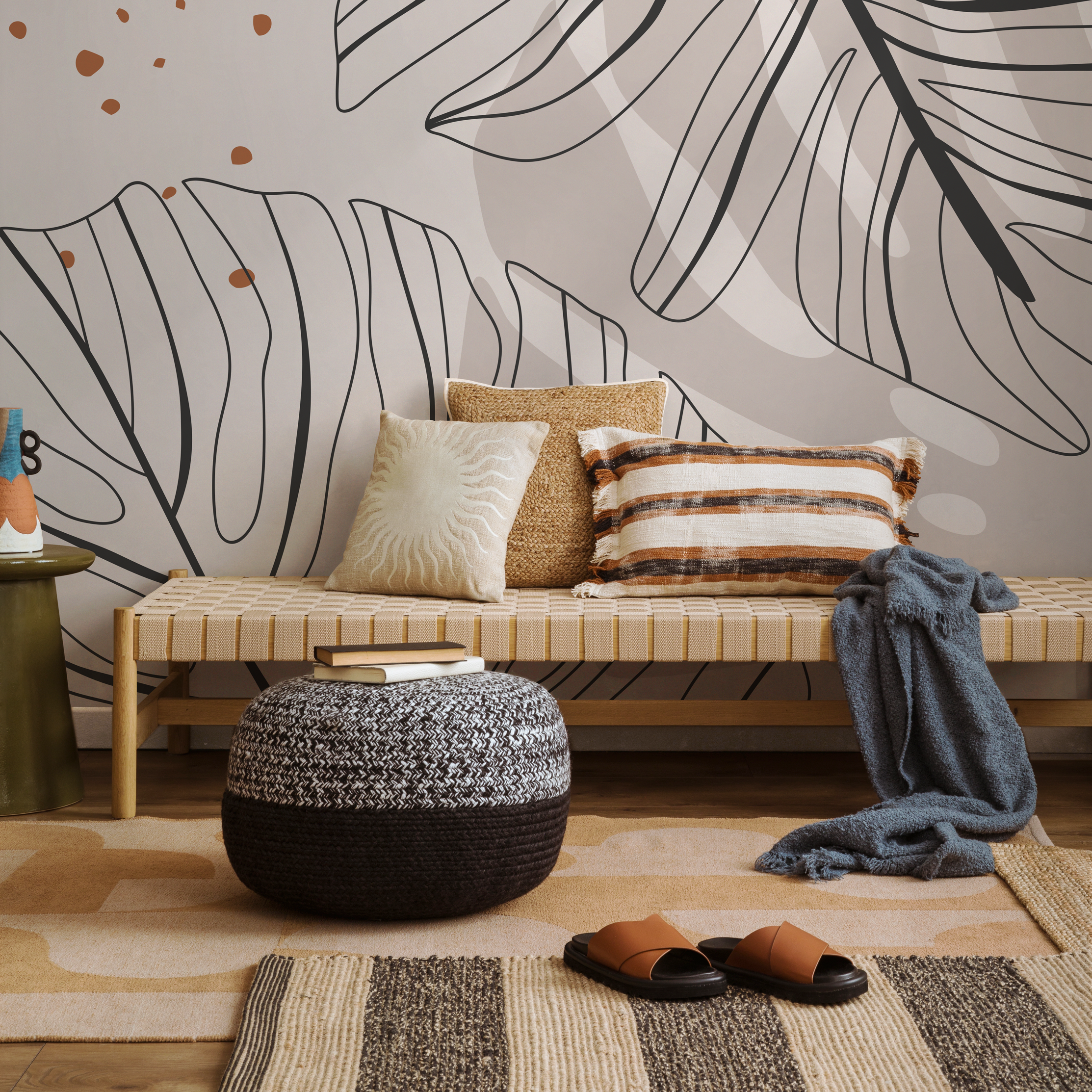 Architectural Wallpaper Featuring A Grand Neoclassical Arch In Beige, Cream, And Gray - B952