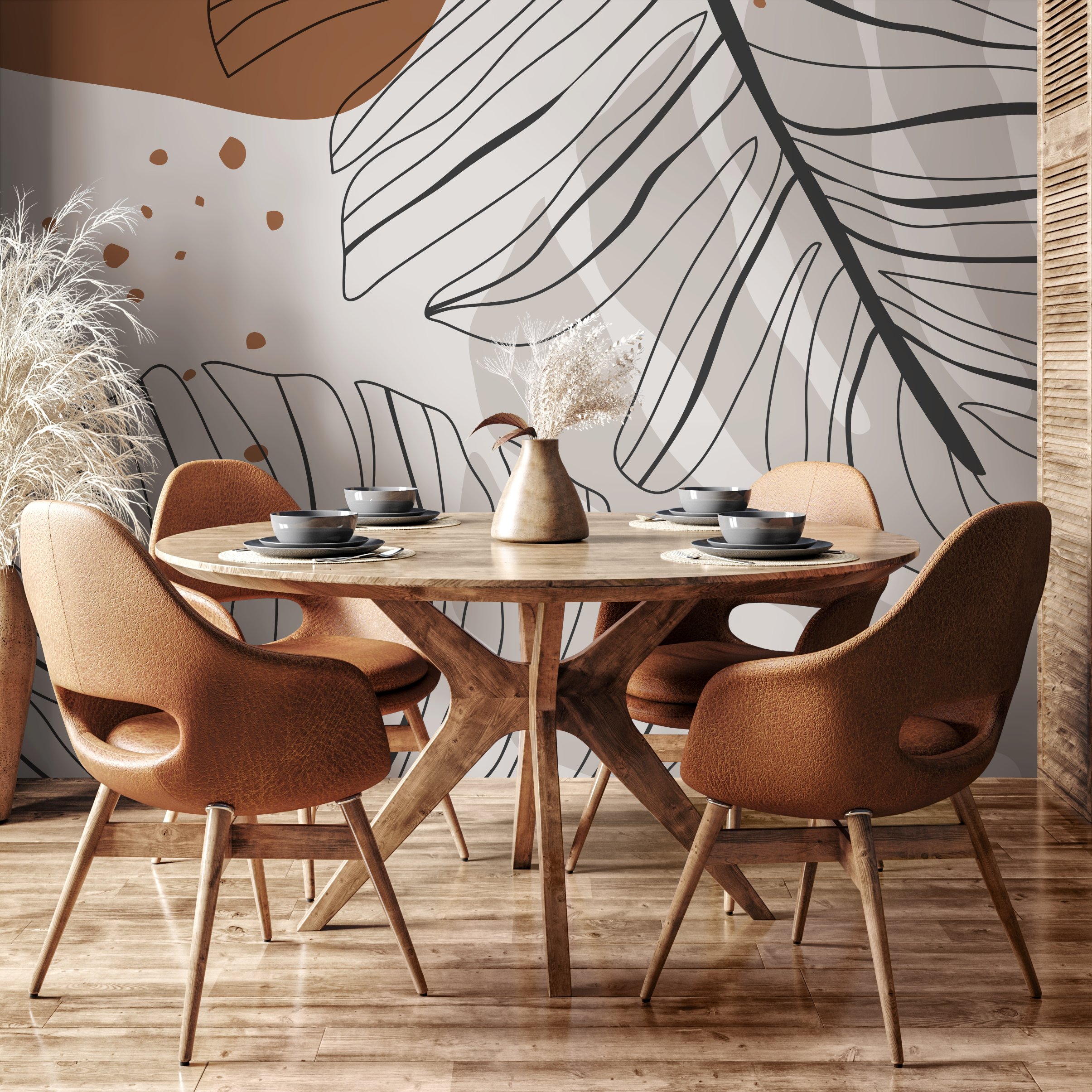 Architectural Wallpaper Featuring A Grand Neoclassical Arch In Beige, Cream, And Gray - B952