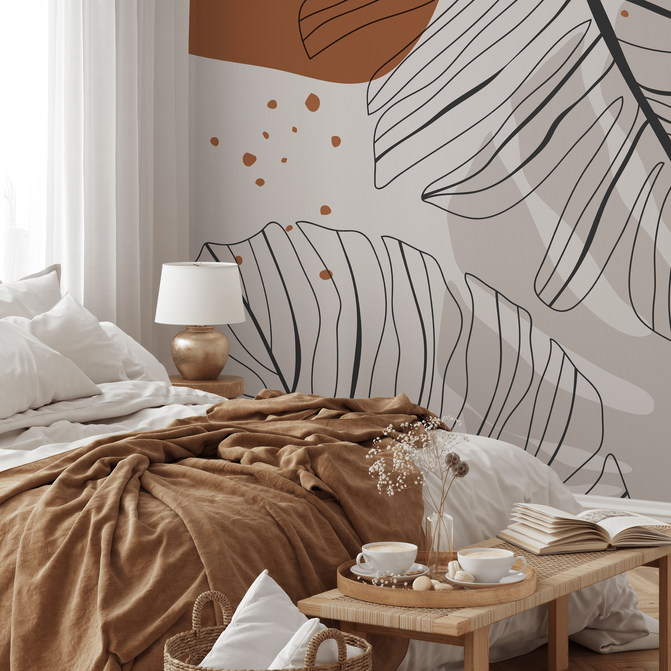 Architectural Wallpaper Featuring A Grand Neoclassical Arch In Beige, Cream, And Gray - B952