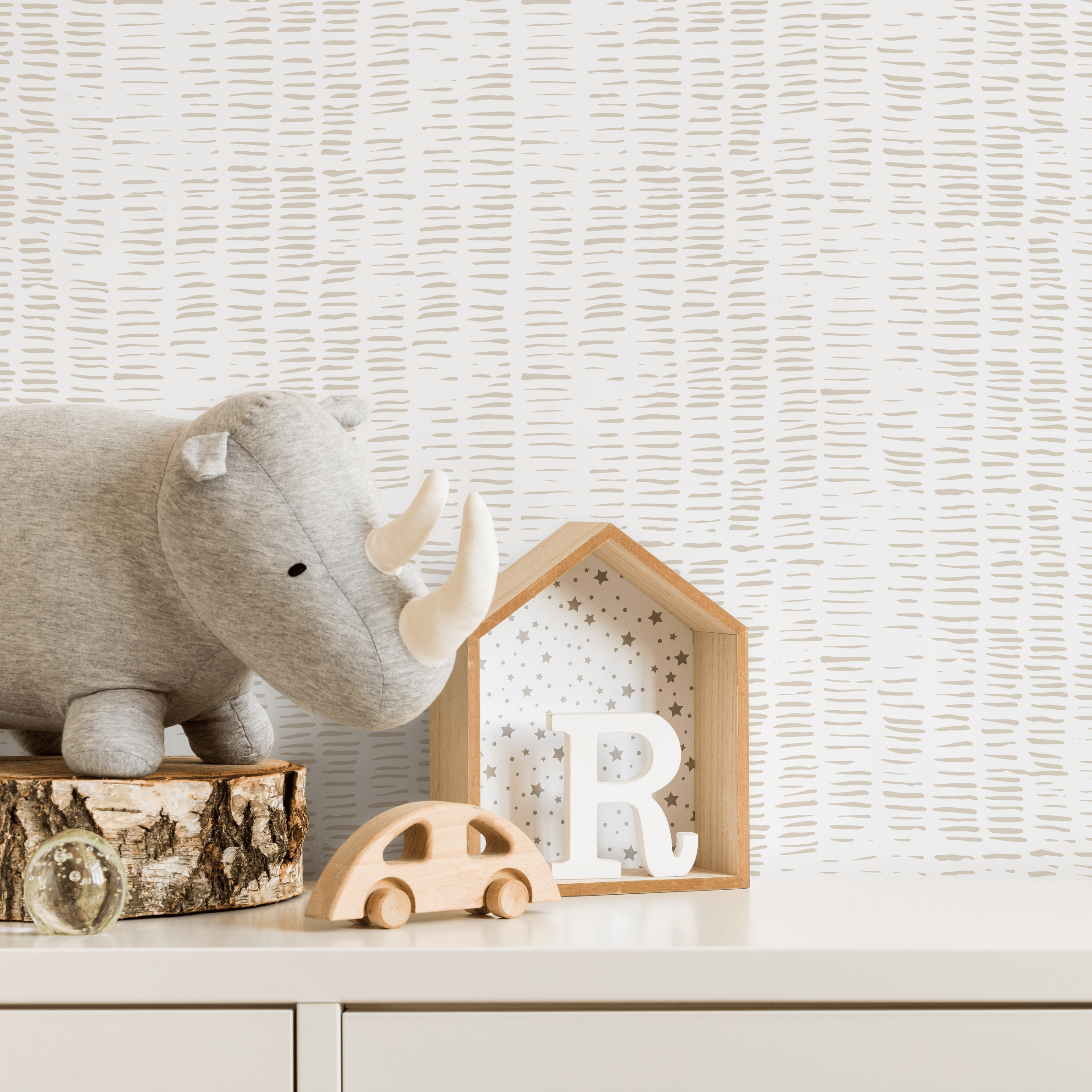 Abstract Wallpaper With A Textured Dashed Line Motif In Beige - B988