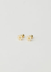 White Daisy Studs