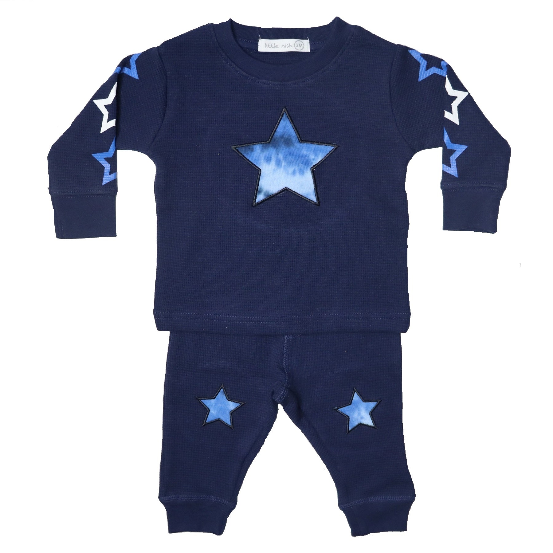 Baby Thermal Set - Navy Tie Dye Stars