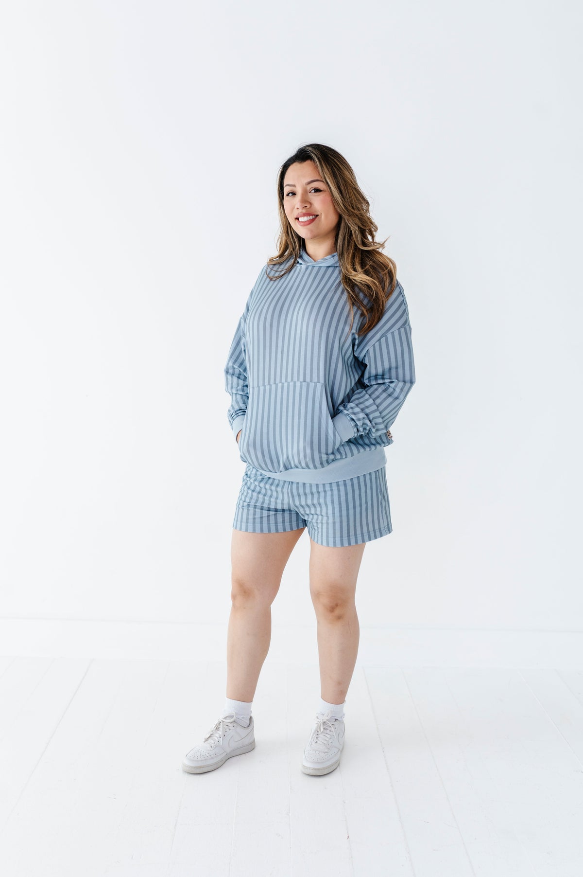 Harbor Stripe Adult Hooded Sweatshirt