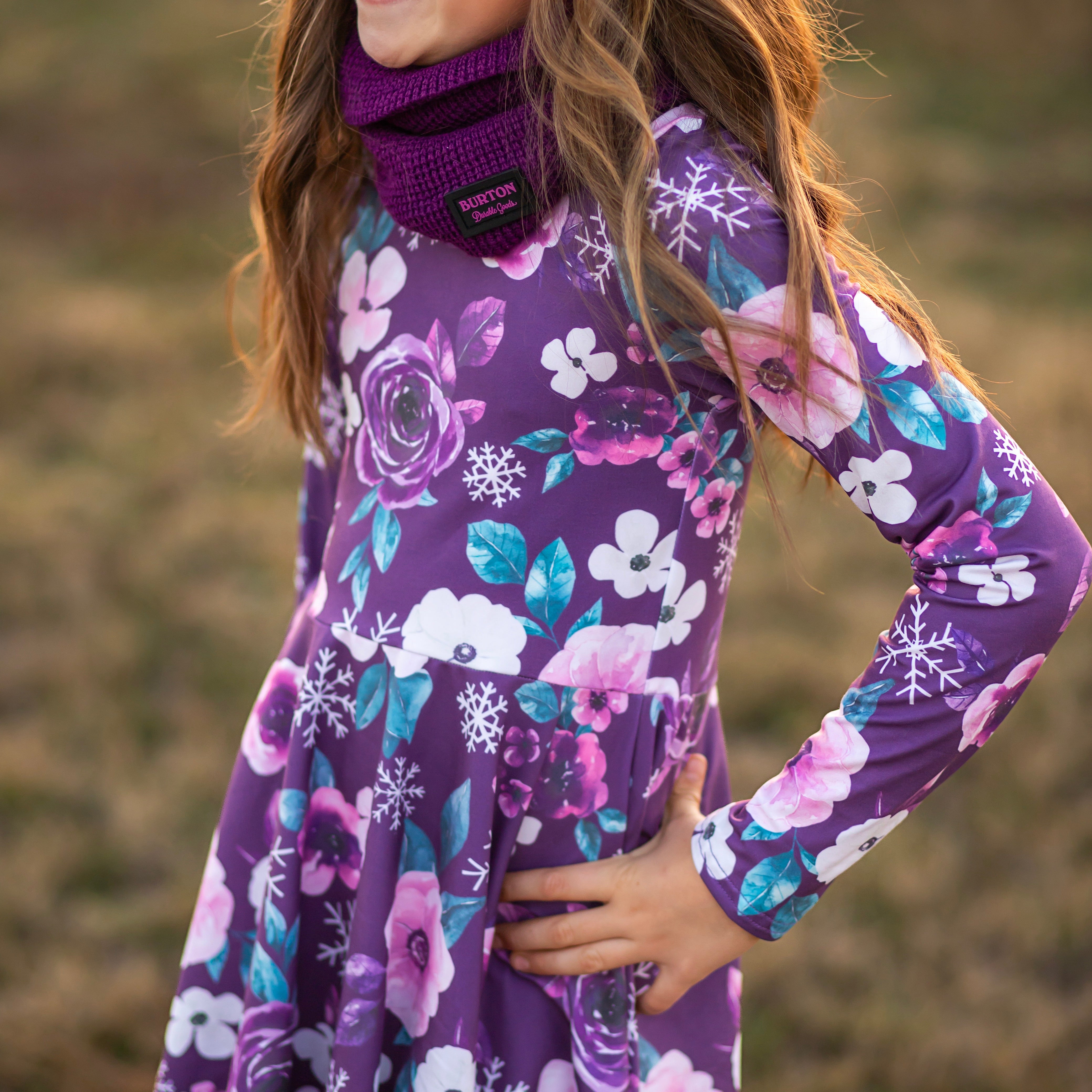 Purple Floral Snowflake