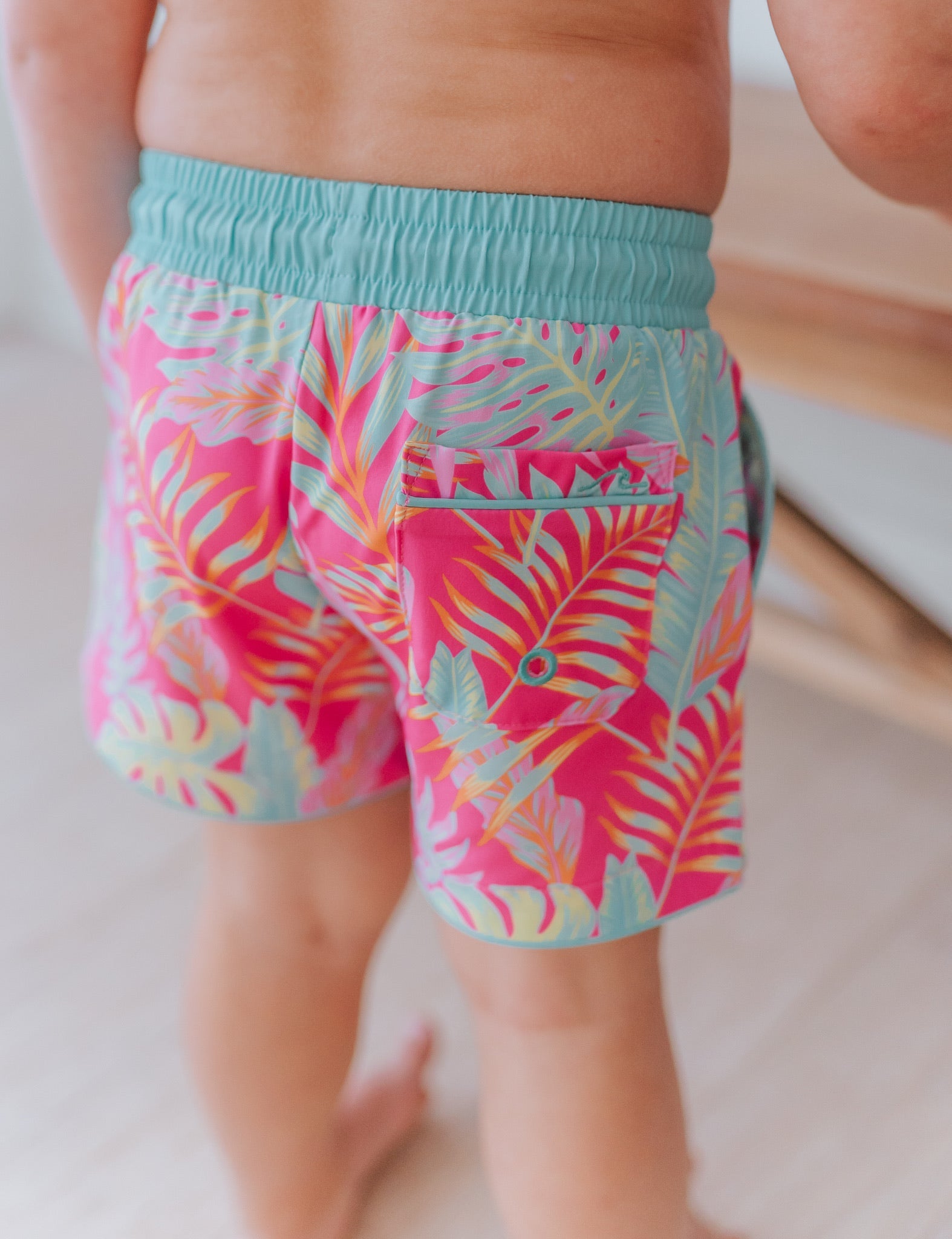 Pink Palm Paradise Swim Shorts