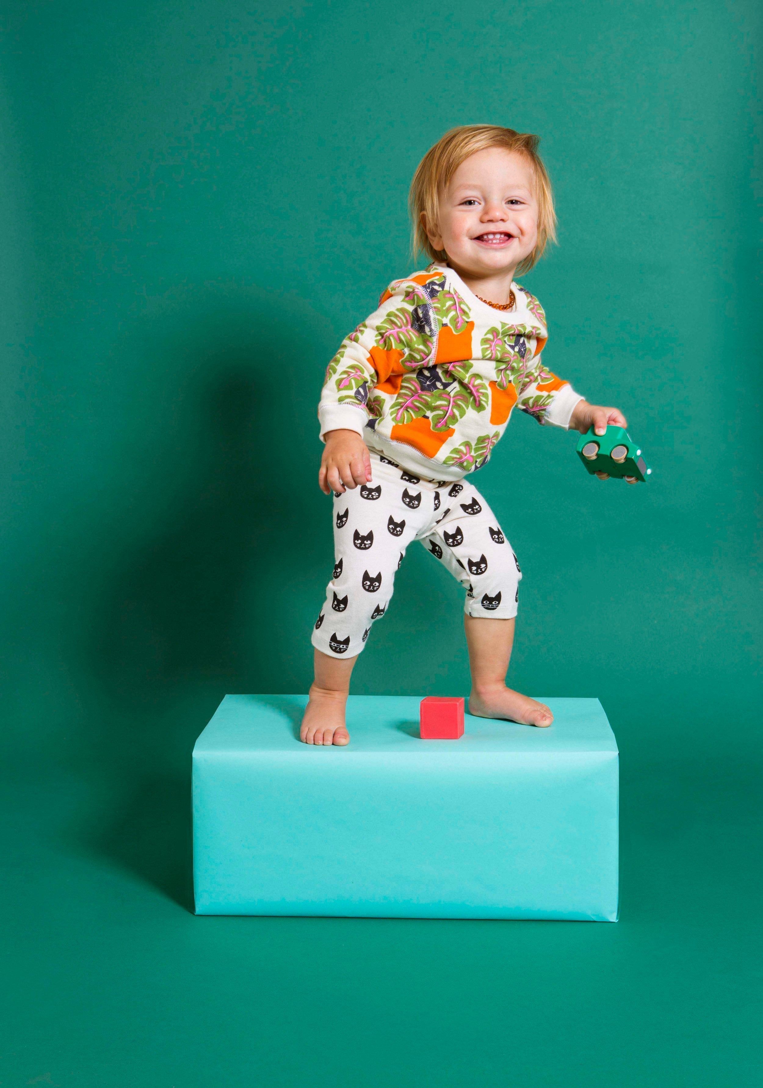 Sale Kids All Over Cat Print Leggings