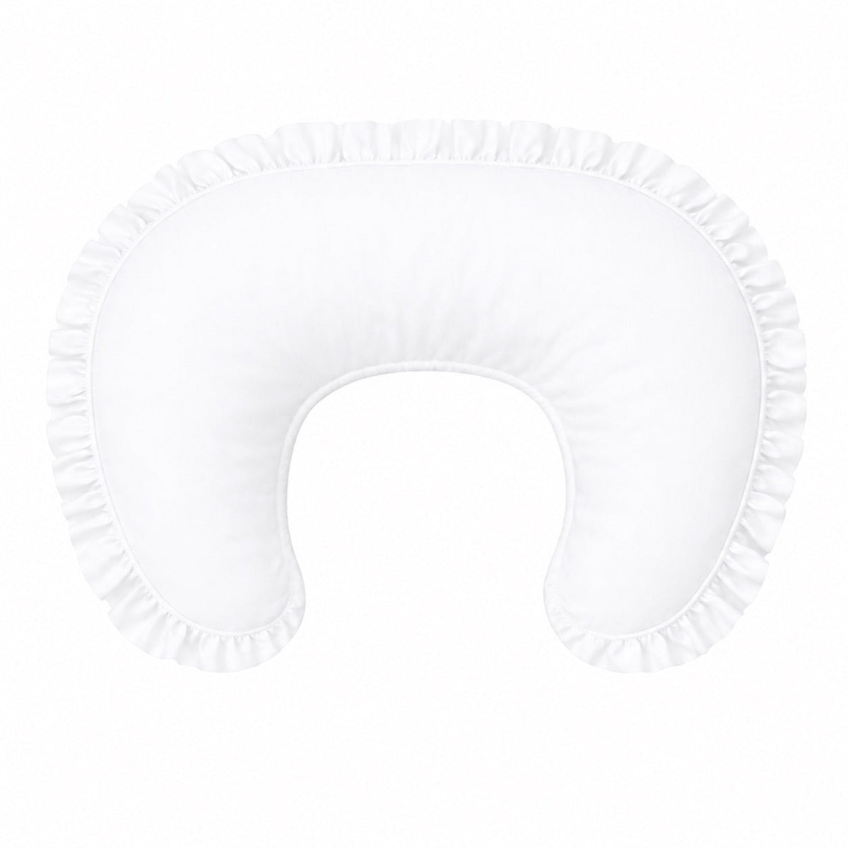White Ruffle Nursing Pillow Cover