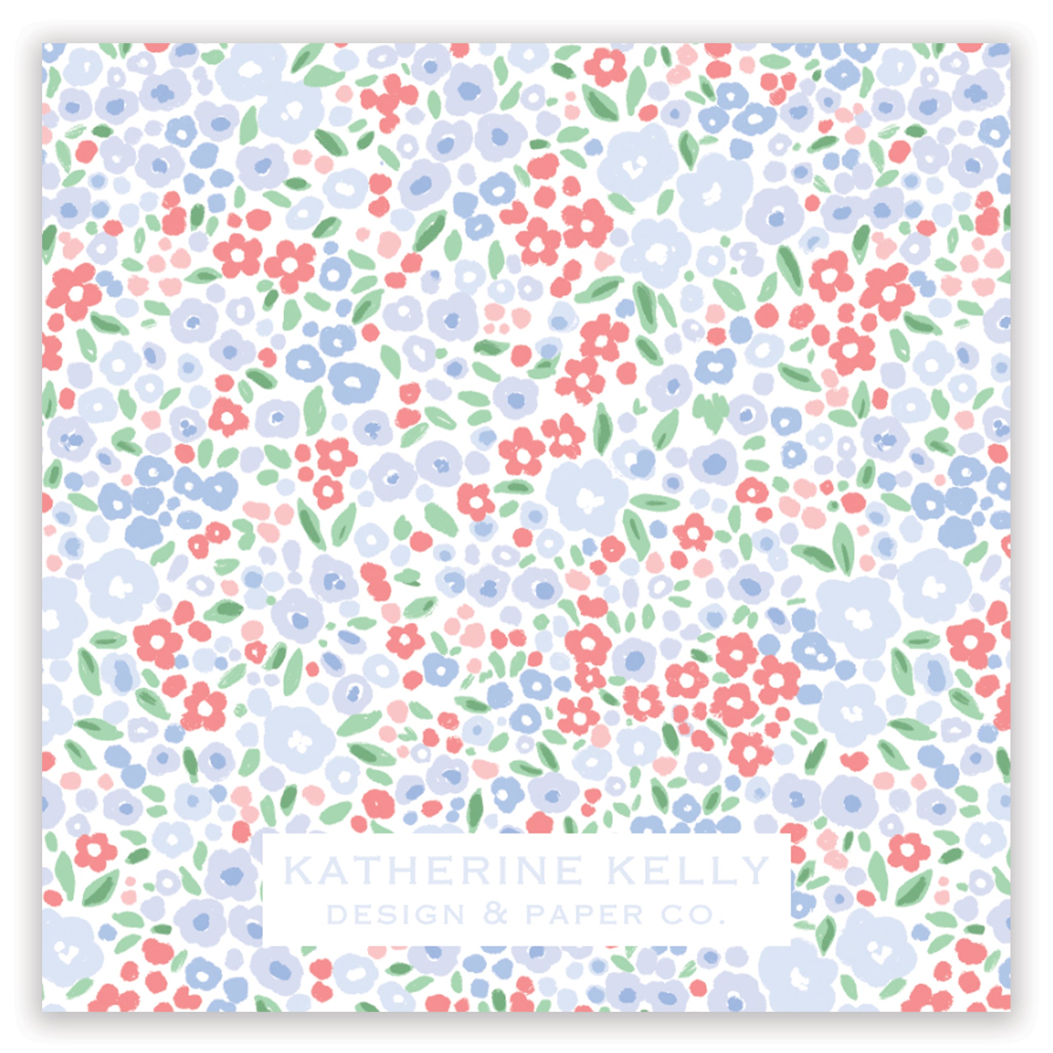 Blue Ditsy Floral Enclosure Card