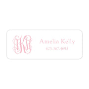 Pink Monogram Vinyl School Labels