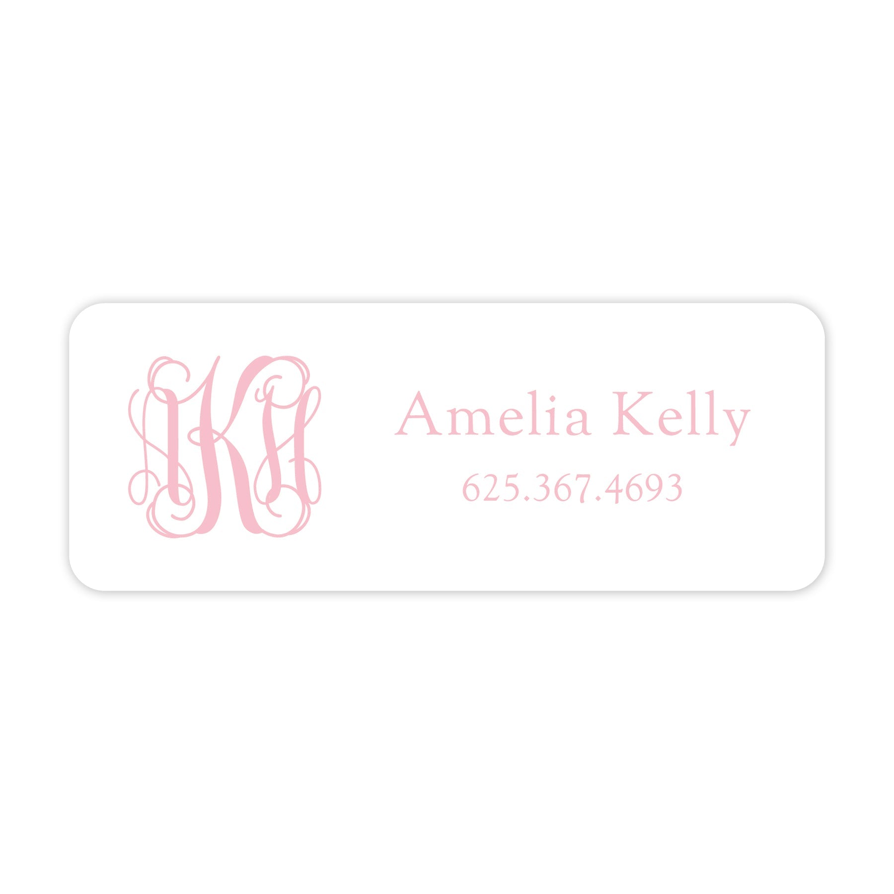 Pink Monogram Vinyl School Labels