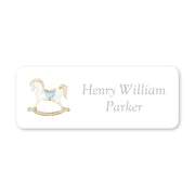 Blue Rocking Horse Vinyl School Labels